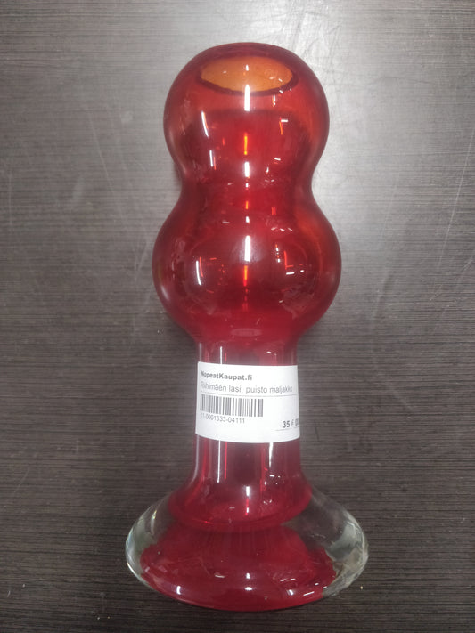 Riihimäen Lasi: Puisto-maljakko, punainen